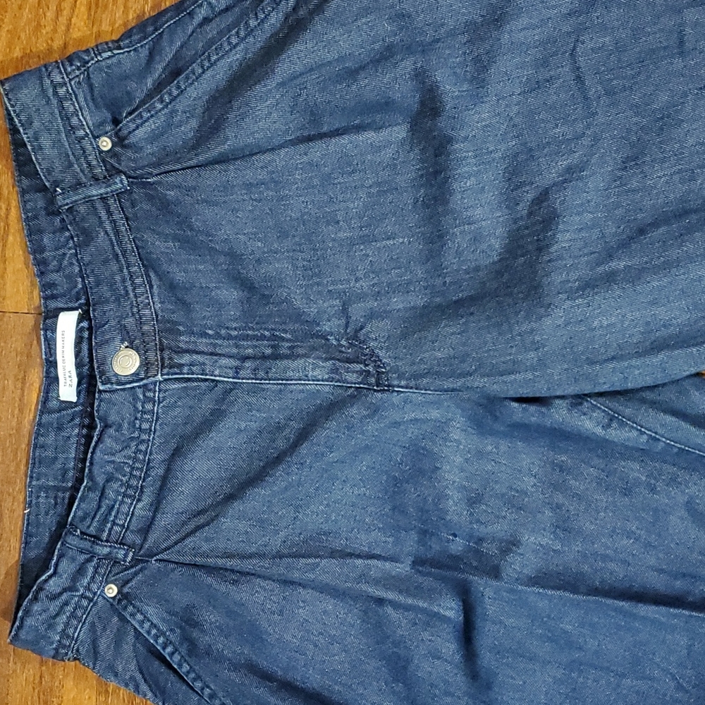ZARA Trafaluc Denim Makers Women's Wide Leg Capri Pants - Size 4 - Picture 2 of 10